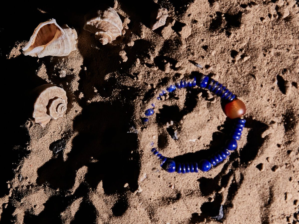 The Luminous Ocean of Spirit – Golden Radiance of Red Agate bracelet - Image 2
